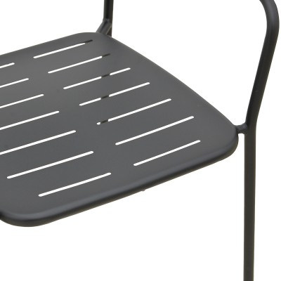 Πολυθρόνα Deraby pakoworld στοιβαζόμενη μαύρο μέταλλο 56x45.5x83εκ