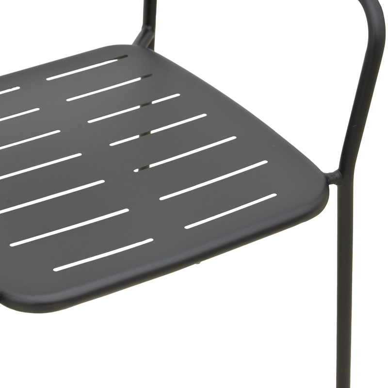 Πολυθρόνα Deraby pakoworld στοιβαζόμενη μαύρο μέταλλο 56x45.5x83εκ