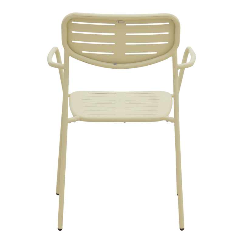 Πολυθρόνα Deraby pakoworld στοιβαζόμενη κρεμ μέταλλο 56x45.5x83εκ