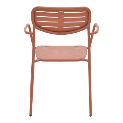 Πολυθρόνα Deraby pakoworld στοιβαζόμενη terracotta μέταλλο 56x45.5x83εκ