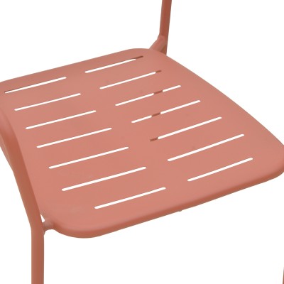 Πολυθρόνα Deraby pakoworld στοιβαζόμενη terracotta μέταλλο 56x45.5x83εκ