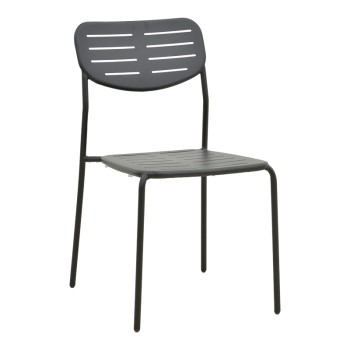 Καρέκλα Deraby pakoworld στοιβαζόμενη μαύρο μέταλλο 52.5x45.5x83εκ