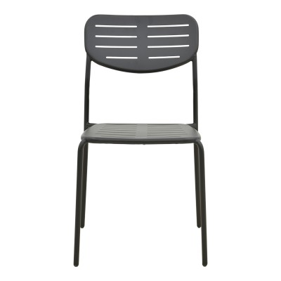 Καρέκλα Deraby pakoworld στοιβαζόμενη μαύρο μέταλλο 52.5x45.5x83εκ