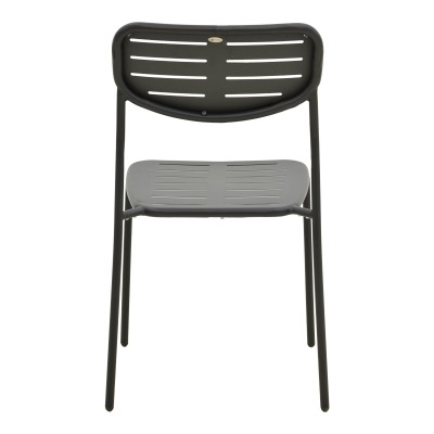 Καρέκλα Deraby pakoworld στοιβαζόμενη μαύρο μέταλλο 52.5x45.5x83εκ