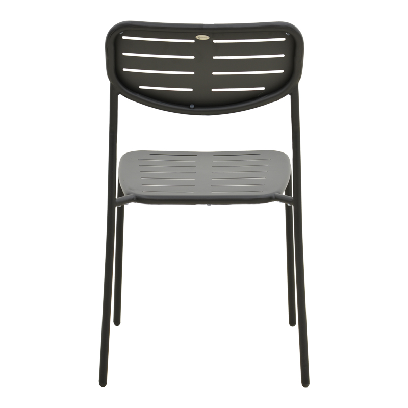Καρέκλα Deraby pakoworld στοιβαζόμενη μαύρο μέταλλο 52.5x45.5x83εκ