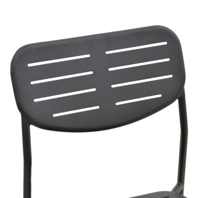 Καρέκλα Deraby pakoworld στοιβαζόμενη μαύρο μέταλλο 52.5x45.5x83εκ