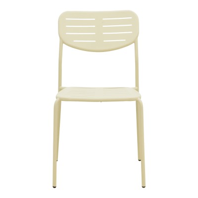 Καρέκλα Deraby pakoworld στοιβαζόμενη κρεμ μέταλλο 52.5x45.5x83εκ