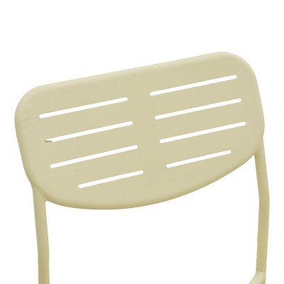 Καρέκλα Deraby pakoworld στοιβαζόμενη κρεμ μέταλλο 52.5x45.5x83εκ