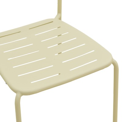 Καρέκλα Deraby pakoworld στοιβαζόμενη κρεμ μέταλλο 52.5x45.5x83εκ