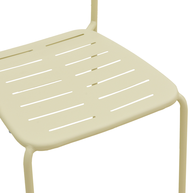 Καρέκλα Deraby pakoworld στοιβαζόμενη κρεμ μέταλλο 52.5x45.5x83εκ