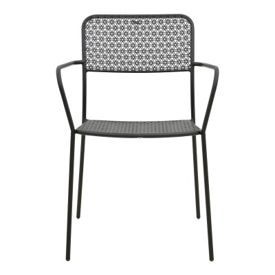 Πολυθρόνα Federal pakoworld στοιβαζόμενη μαύρο μέταλλο 57x58x81.5εκ