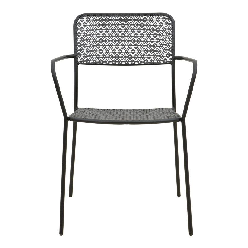 Πολυθρόνα Federal pakoworld στοιβαζόμενη μαύρο μέταλλο 57x58x81.5εκ