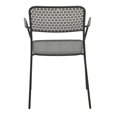 Πολυθρόνα Federal pakoworld στοιβαζόμενη μαύρο μέταλλο 57x58x81.5εκ