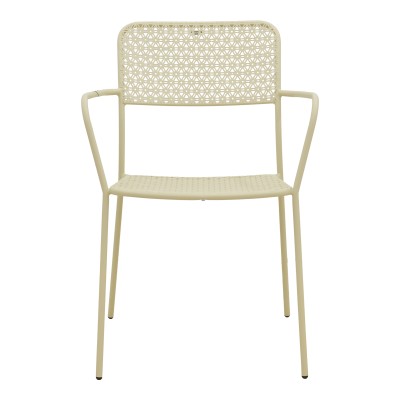 Πολυθρόνα Federal pakoworld στοιβαζόμενη κρεμ μέταλλο 57x58x81.5εκ