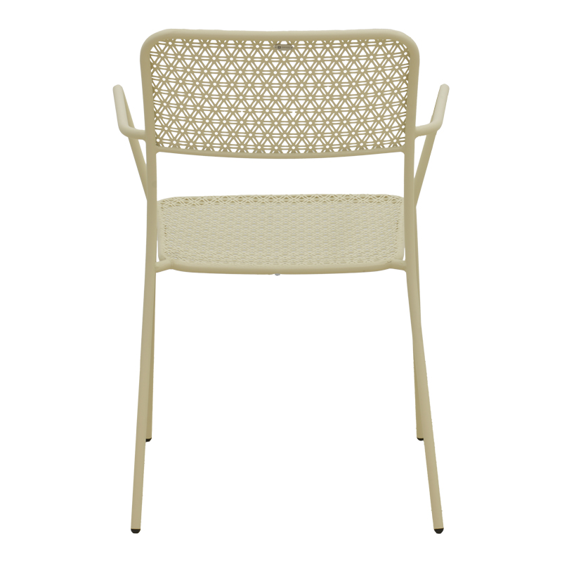 Πολυθρόνα Federal pakoworld στοιβαζόμενη κρεμ μέταλλο 57x58x81.5εκ