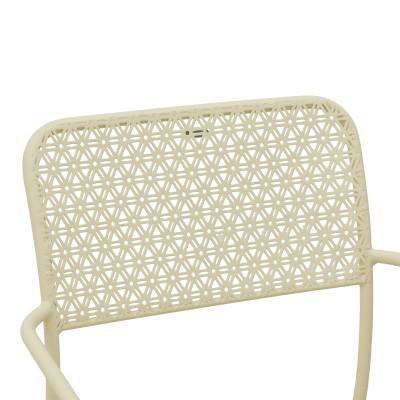 Πολυθρόνα Federal pakoworld στοιβαζόμενη κρεμ μέταλλο 57x58x81.5εκ