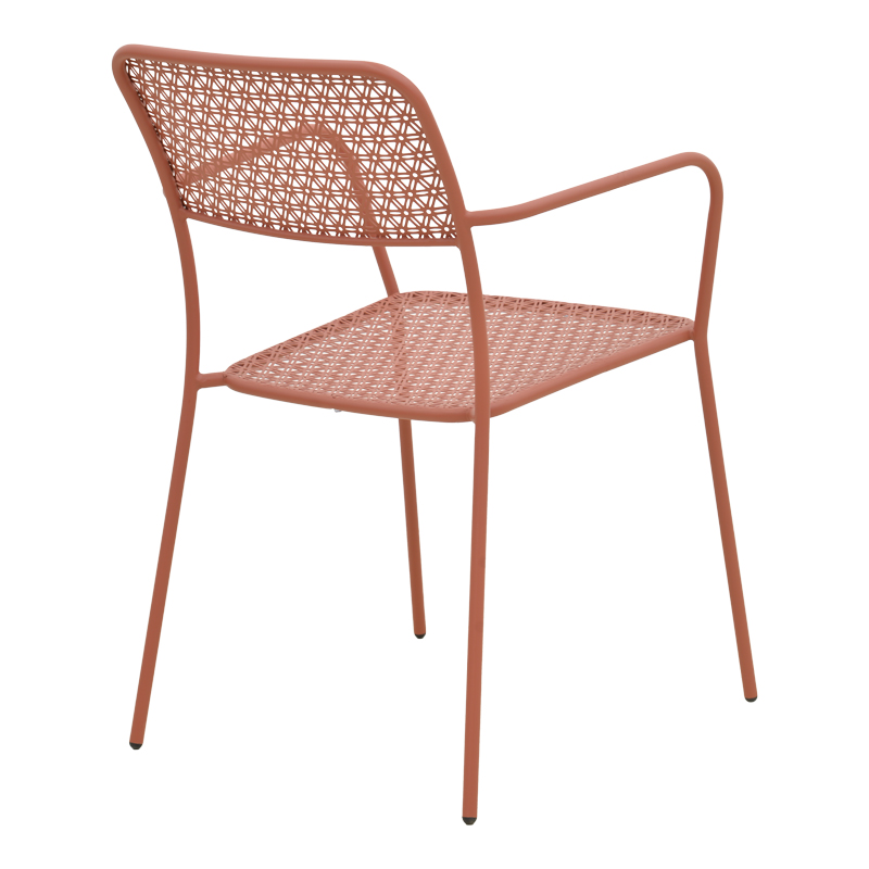 Πολυθρόνα Federal pakoworld στοιβαζόμενη terracotta μέταλλο 57x58x81.5εκ