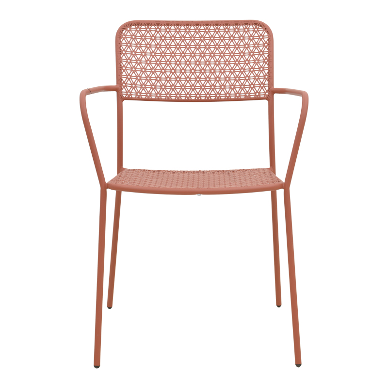 Πολυθρόνα Federal pakoworld στοιβαζόμενη terracotta μέταλλο 57x58x81.5εκ