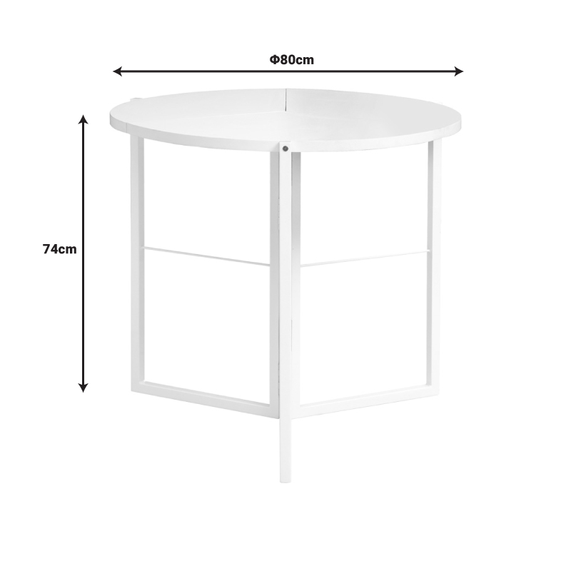 Τραπέζι πτυσσόμενο Talen pakoworld σε λευκή απόχρωση Φ80x74εκ