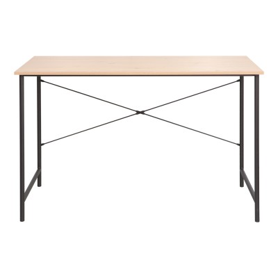 Γραφείο εργασίας Senzia pakoworld σε φυσική απόχρωση με μαύρο μέταλλο 120x60x75εκ