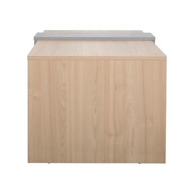 Τραπέζι σαλονιού Cozeto pakoworld σε φυσική με γκρι cement απόχρωση 100x53x41.5εκ