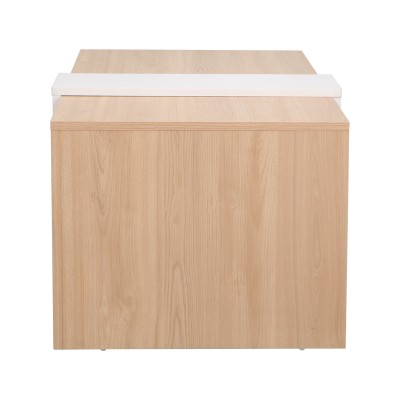 Τραπέζι σαλονιού Cozeto pakoworld σε φυσική-λευκή απόχρωση 100x53x41.5εκ