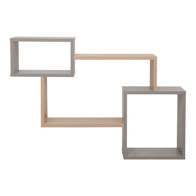 Ράφι τοίχου Beldra pakoworld σε φυσική με γκρι cement απόχρωση 84x15x57.8εκ