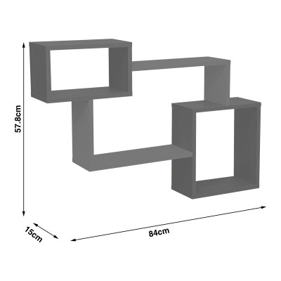 Ράφι τοίχου Beldra pakoworld σε φυσική απόχρωση με όψη μαρμάρου 84x15x57.8εκ