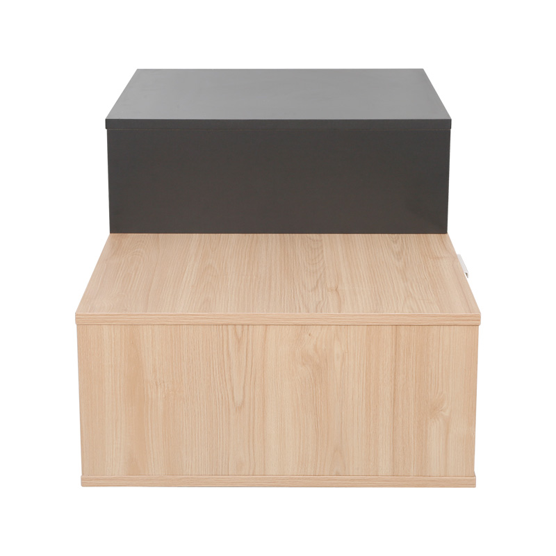 Τραπέζι σαλονιού Vople pakoworld σε φυσική με ανθρακί απόχρωση 90x50x40εκ