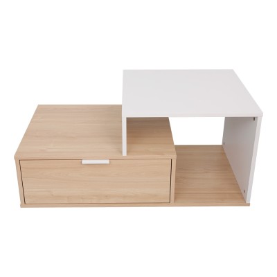 Τραπέζι σαλονιού Vople pakoworld σε φυσική-λευκή απόχρωση 90x50x40εκ