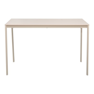 Τραπέζι Faragio pakoworld μέταλλο σε μπεζ απόχρωση με γκρι μεταλλικά πόδια 120x75x75εκ