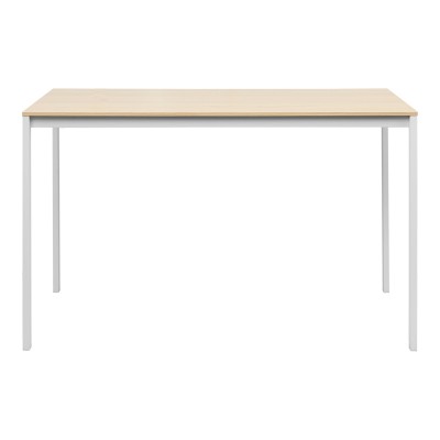 Τραπέζι Faragio pakoworld σε φυσική απόχρωση-λευκά μεταλλικά πόδια 120x75x75εκ