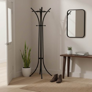 Καλόγερος ρούχων Zensine pakoworld μέταλλο σε μαύρη απόχρωση 51x63x175εκ