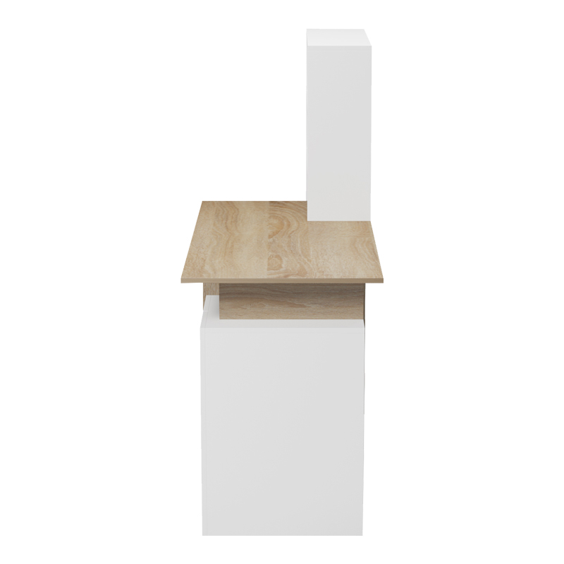 Γραφείο με βιβλιοθήκη και ντουλάπι Meza pakoworld sonoma-λευκό 146.3x55x128.8εκ