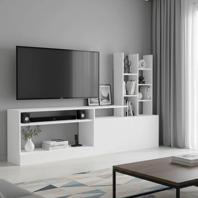 Σύνθετο σαλονιού Seruno pakoworld λευκό 170x25x100εκ