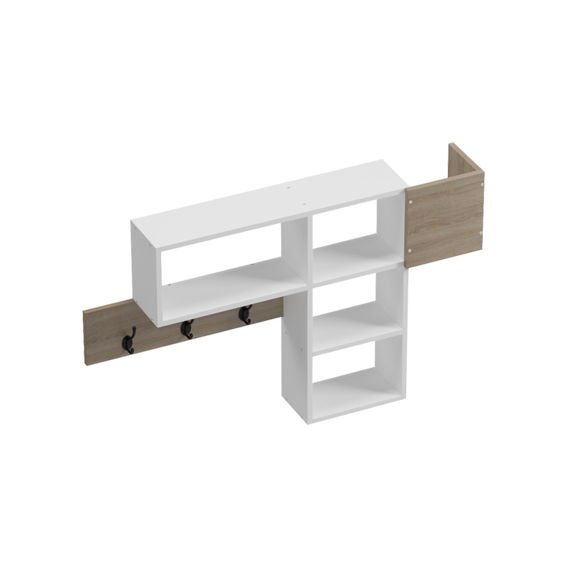 Κρεμάστρα τοίχου Wenia pakoworld σε sonoma-λευκό 99.5x15x61εκ