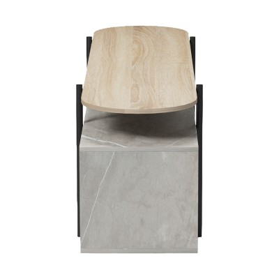 Έπιπλο τηλεόρασης Medousa pakoworld sonoma- γκρι μπεζ όψη μαρμάρου 160x35.5x50εκ