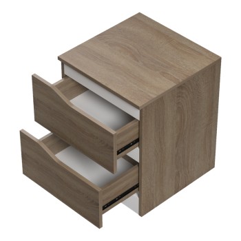 Κομοδίνο Verena pakoworld sonoma-λευκό 40x40x50εκ