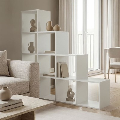 Βιβλιοθήκη Scala pakoworld λευκό 129.5x29x129.5εκ