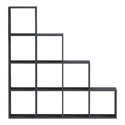 Βιβλιοθήκη Scala pakoworld ανθρακί 129.5x29x129.5εκ