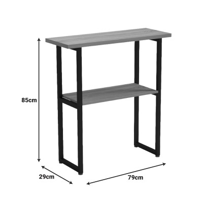 Κονσόλα Solain pakoworld καρυδί-μαύρο μέταλλο 79x29x85εκ