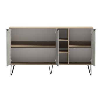 Μπουφές Balain pakoworld sonoma-γκρι μπεζ όψη μαρμάρου 142x35.5x83εκ