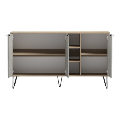 Μπουφές Balain pakoworld sonoma-γκρι μπεζ όψη μαρμάρου 142x35.5x83εκ