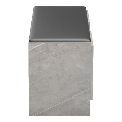 Παπουτσοθήκη-σκαμπό Zulla pakoworld γκρι μπεζ εφε μαρμαρου-μαυρο 110x37x43εκ