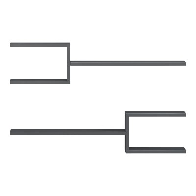 Ραφιέρα τοίχου Galler pakoworld ανθρακί 79x19.5x18εκ