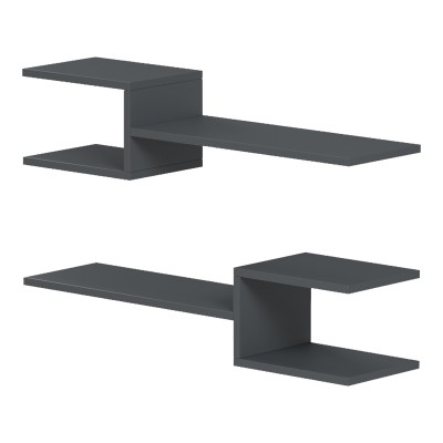 Ραφιέρα τοίχου Galler pakoworld ανθρακί 79x19.5x18εκ