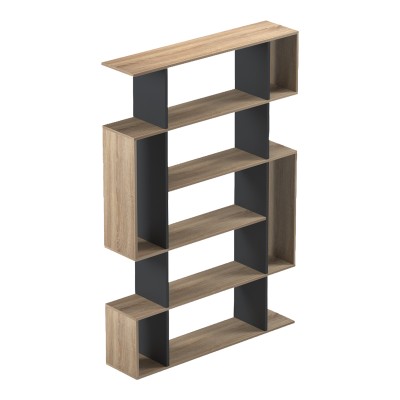 Βιβλιοθήκη Mito pakoworld sonoma-ανθρακί 108.5x25x161εκ