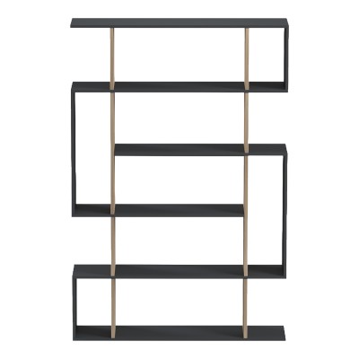 Βιβλιοθήκη Mito pakoworld ανθρακί - sonoma 108.5x25x161εκ