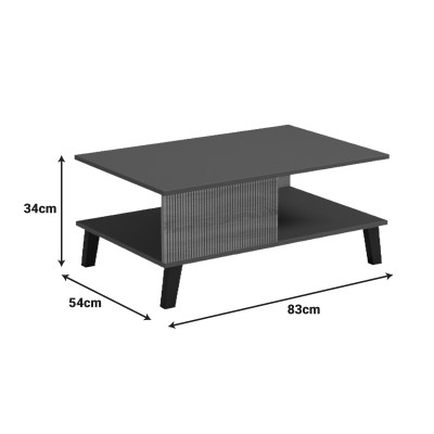 Τραπεζάκι σαλονιού Tuscany pakoworld sonoma-ανθρακί 83x54x34εκ