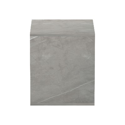 Βοηθητικό τραπέζι Doublo pakoworld γκρι μπεζ μαρμαρου 40x35x40εκ